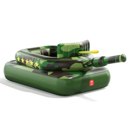 Inflatable Tank Pool Float for Adults and Ride-On Camouflage Floaty with Water Cannon, Swim Raft Toy for Boys Girls, Lake Beach