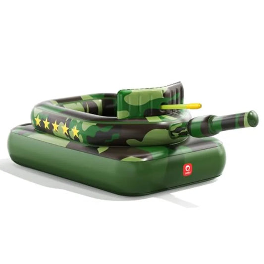 Inflatable Tank Pool Float for Adults and Ride-On Camouflage Floaty with Water Cannon, Swim Raft Toy for Boys Girls, Lake Beach